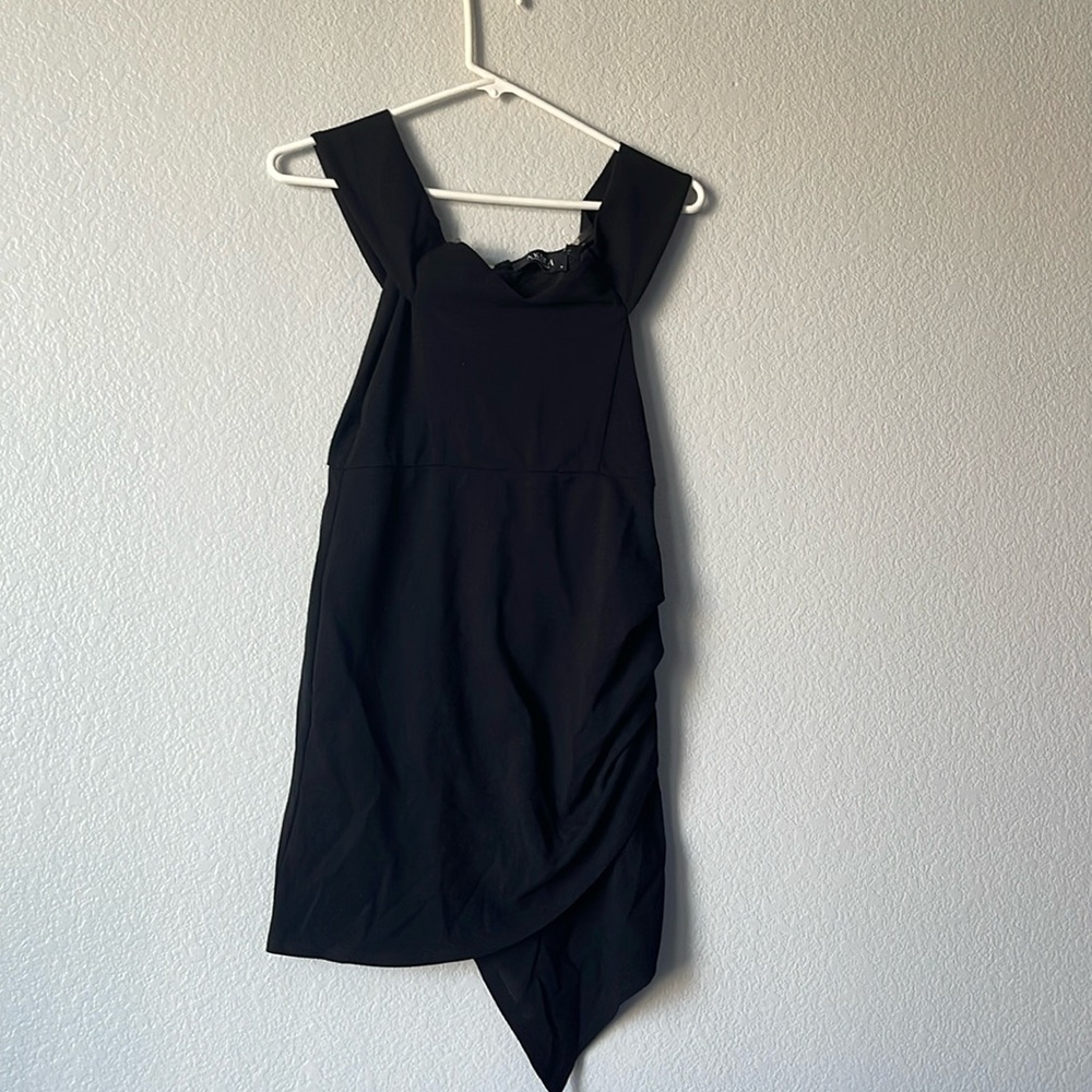 Black dress with side straps